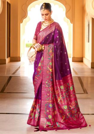 Picture of Lovely Silk Purple Saree