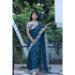 Picture of Lovely Silk & Organza Midnight Blue Saree