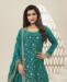 Picture of Chiffon Light Sea Green Straight Cut Salwar Kameez