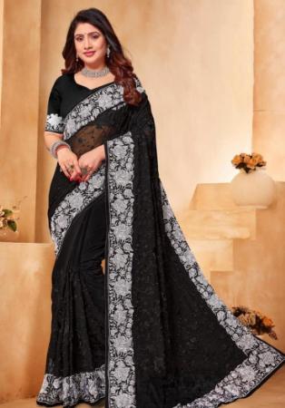 Picture of Magnificent Georgette Black Saree