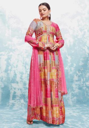 Picture of Alluring Georgette Burly Wood Readymade Salwar Kameez