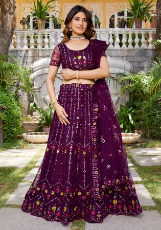 Picture of Ravishing Net Purple Lehenga Choli