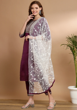 Picture of Classy Silk Brown Readymade Salwar Kameez