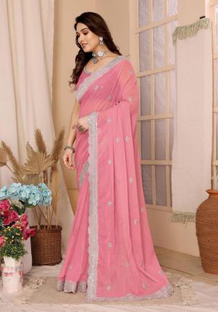 Picture of Ideal Chiffon Light Coral Saree