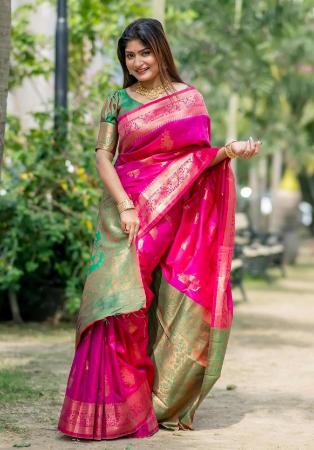 Picture of Shapely Silk Deep Pink Saree