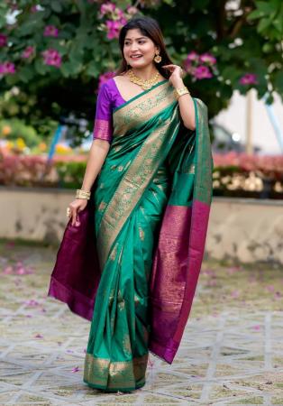 Picture of Charming Silk Teal Saree