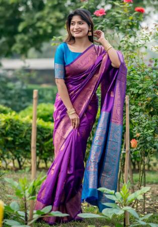 Picture of Ideal Silk Fuchsia Saree