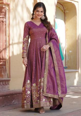 Picture of Fascinating Georgette Medium Orchid Readymade Gown