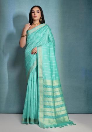 Picture of Delightful Silk Medium Aqua Marine Saree