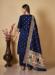 Picture of Enticing Silk Navy Blue Straight Cut Salwar Kameez