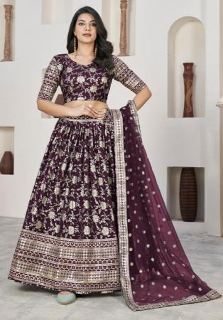 Picture of Taking Silk Dim Gray Lehenga Choli