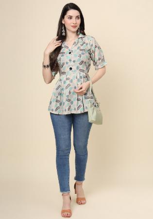 Picture of Superb Cotton Light Slate Grey Kurtis & Tunic