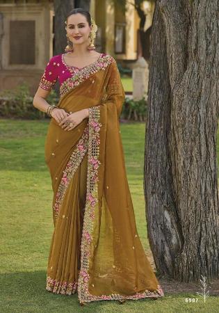 Picture of Amazing Silk Saddle Brown Saree