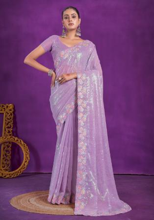 Picture of Enticing Silk Light Slate Grey Saree