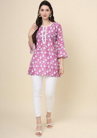 Picture of Beautiful Cotton Rosy Brown Kurtis & Tunic