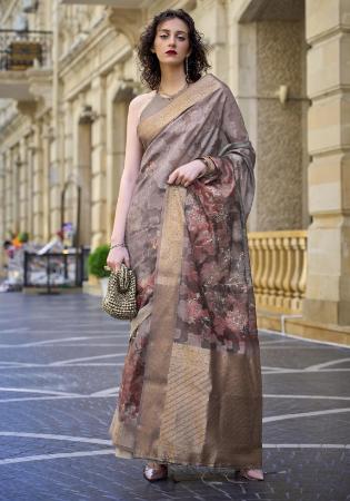 Picture of Pretty Brasso Rosy Brown Saree