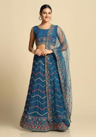 Picture of Sublime Net Midnight Blue Lehenga Choli