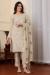 Picture of Pleasing Georgette Beige Straight Cut Salwar Kameez