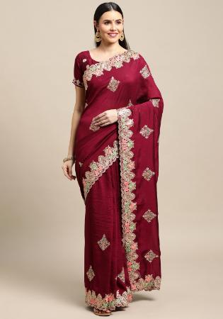 Picture of Superb Silk Plum Saree