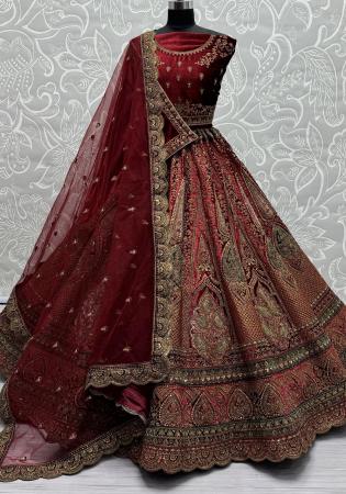 Picture of Amazing Chiffon Maroon Lehenga Choli