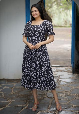 Picture of Sightly Georgette Dark Slate Grey Kurtis & Tunic