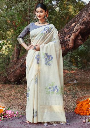 Picture of Amazing Cotton Off White Saree