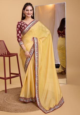 Picture of Exquisite Organza Burly Wood Saree