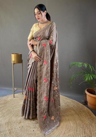 Picture of Classy Silk Rosy Brown Saree