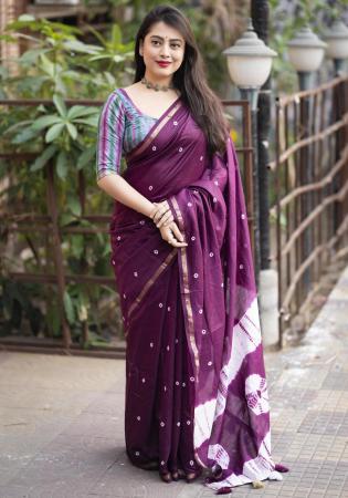 Picture of Charming Cotton Brown Saree