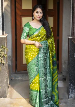 Picture of Delightful Silk Dark Golden Rod Saree