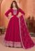 Picture of Nice Silk Dark Red Straight Cut Salwar Kameez