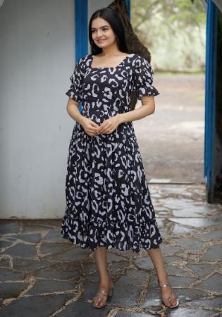 Picture of Ideal Georgette Black Kurtis & Tunic