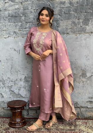 Picture of Rayon & Silk Rosy Brown Readymade Salwar Kameez