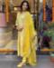 Picture of Exquisite Rayon & Silk Wheat Readymade Salwar Kameez