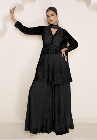 Picture of Nice Georgette Black Readymade Salwar Kameez