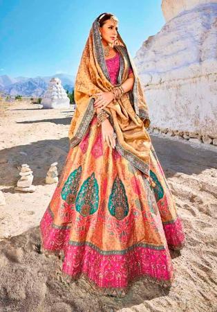 Picture of Superb Silk Dark Salmon Lehenga Choli