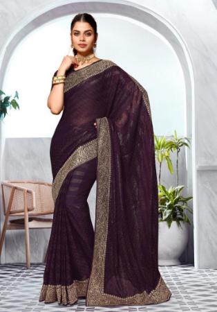 Picture of Statuesque Silk Dark Magenta Saree