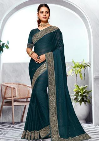 Picture of Graceful Silk Dark Green Saree