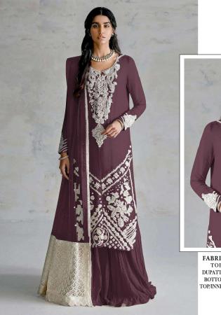 Picture of Georgette Dim Gray Straight Cut Salwar Kameez