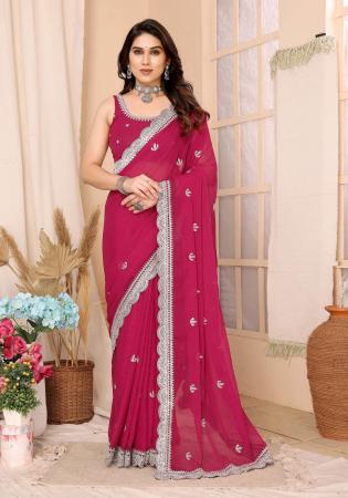 Picture of Amazing Silk Fire Brick Saree