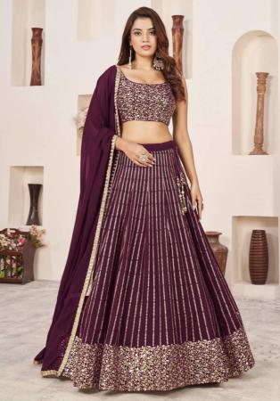 Picture of Appealing Georgette Brown Lehenga Choli