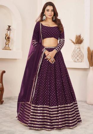 Picture of Bewitching Georgette Brown Lehenga Choli