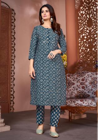 Picture of Ravishing Rayon & Silk Slate Grey Kurtis And Tunic