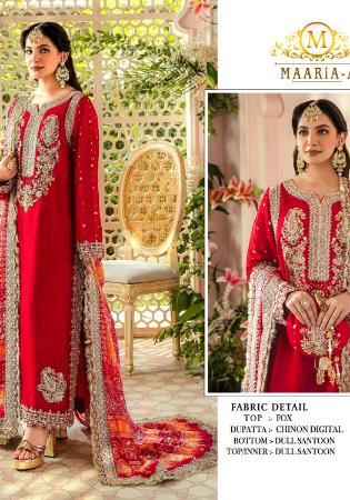 Picture of Admirable Chiffon Dark Red Straight Cut Salwar Kameez