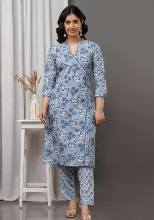 Picture of Good Looking Light Steel Blue Readymade Salwar Kameez