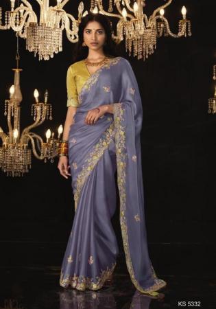 Picture of Beautiful Silk & Organza Slate Grey Saree