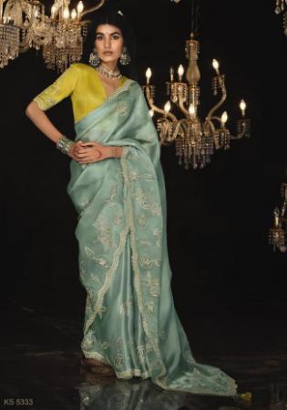 Picture of Resplendent Silk & Organza Dark Sea Green Saree