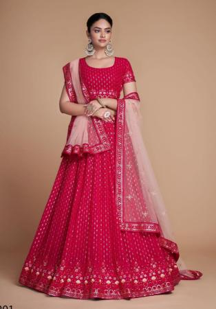 Picture of Statuesque Georgette Light Coral Lehenga Choli