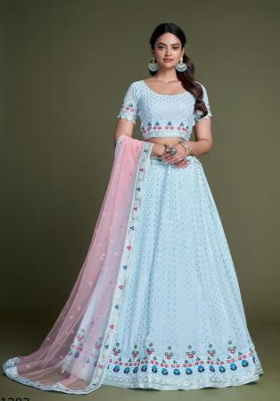 Picture of Comely Georgette Light Blue Lehenga Choli