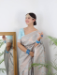 Picture of Pleasing Silk Light Steel Blue Saree